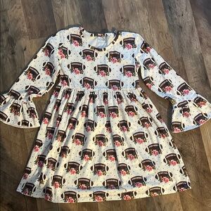 Football floral  Print Kids Dress sz 8-10